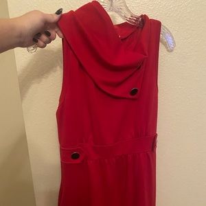 Red Sleeveless Mod Cloth Dress Size Large